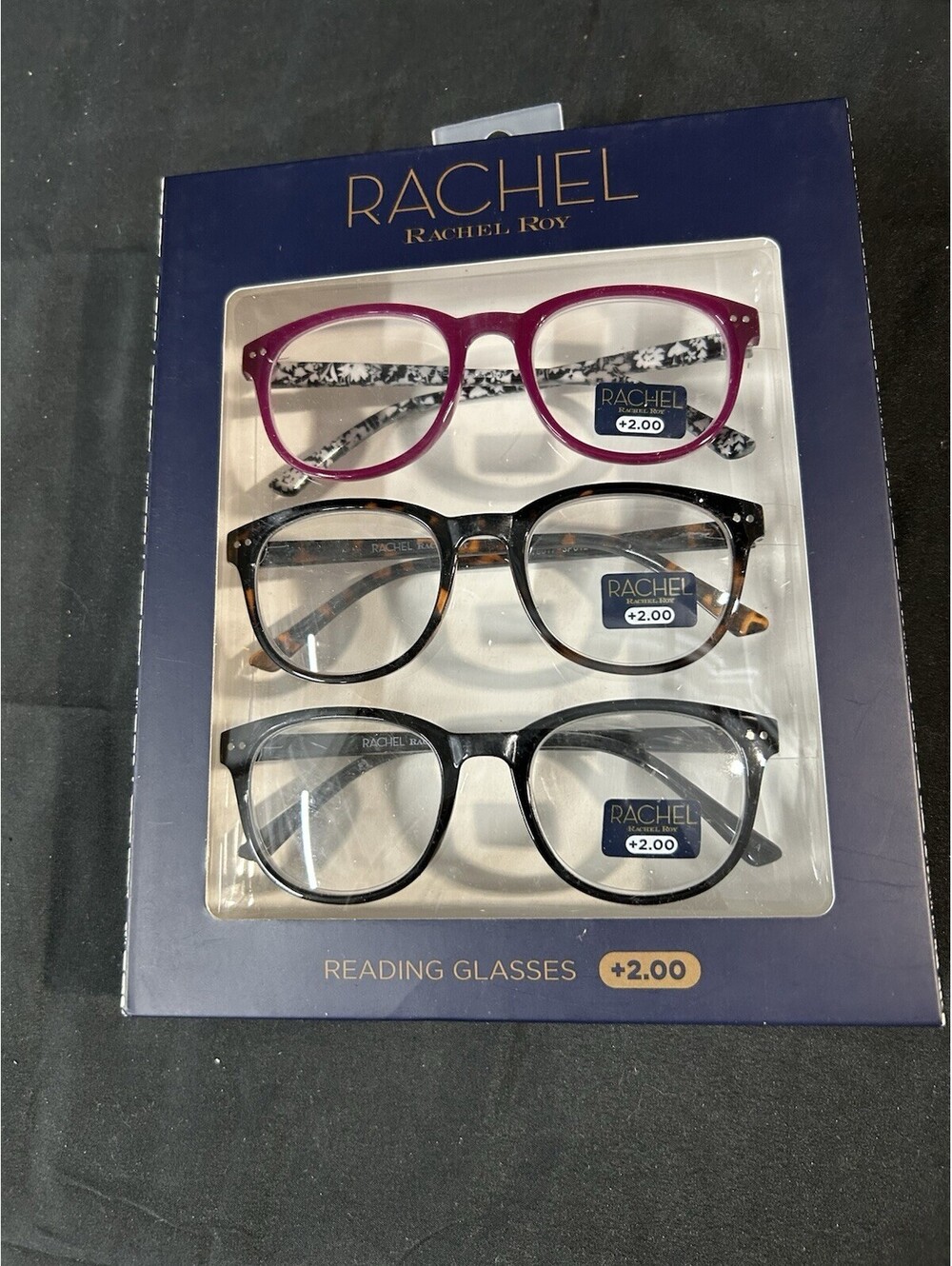 Rachel RACHEL ROY Reading Glasses +2.00   3 Piece Set NIB 3 Different Colors